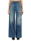 Peter Do Ripped Wide Jeans In Blue