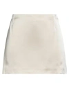 Peter Do Woman Mini Skirt Beige Size 6 Silk In White