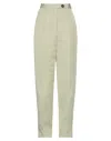 Peter Do Woman Pants Sage Green Size 8 Viscose, Virgin Wool