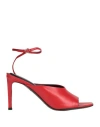 Peter Do Woman Sandals Red Size 8 Leather In Red