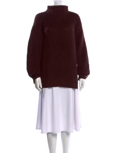 Pre-owned Peter Do Wool Mock Neck Sweater In Burgundy