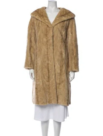 Pre-owned Peter Duffy New York Vintage Mink Faux Fur Jacket In Neutral