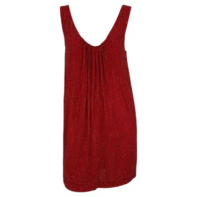 Pre-owned Peter Dundas F/w 2007 Emanuel Ungaro By Dundas Runway Rhinestone Ruby Red Mini Dress F36