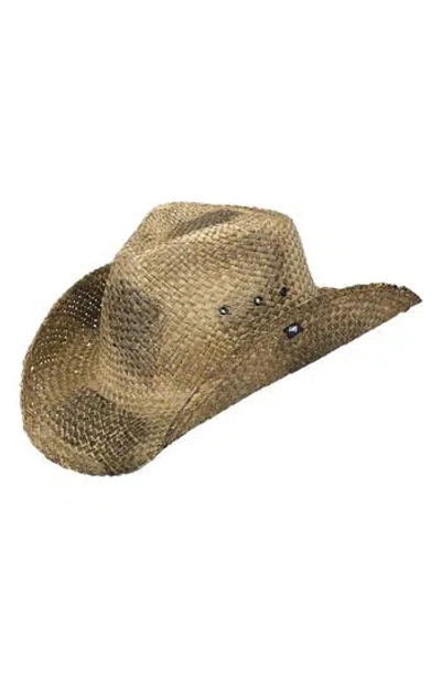 Peter Grimm Burnished Straw Cowboy Hat In Black/ Natural