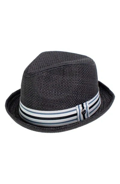 Peter Grimm Depp Toyo Straw Fedora In Black