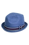 Peter Grimm Deppo Straw Fedora In Navy