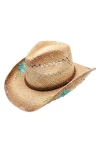 Peter Grimm Emma Straw Cowboy Hat In Tea Stain