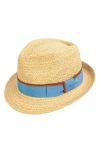 Peter Grimm Grosby Straw Fedora In Natural
