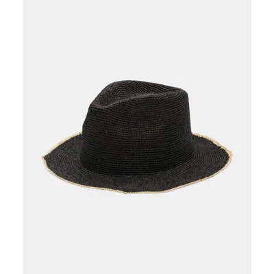 Peter Grimm Laurel Packable Straw Hat In Black