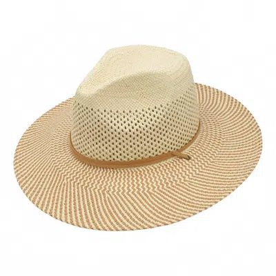 Peter Grimm Peru Toyo Straw Beach Hat In Tan With Brown Band In Beige