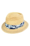 Peter Grimm Pill Box Straw Fedora In Natural