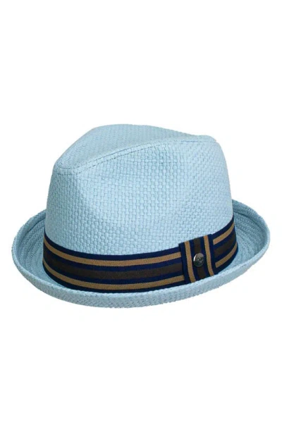 Peter Grimm Straw Fedora In Blue