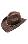 Peter Grimm Tizoc Straw Cowboy Hat In Brown