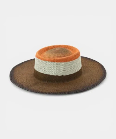 Peter Grimm Voyage Round Corwn Straw Hat In Brown