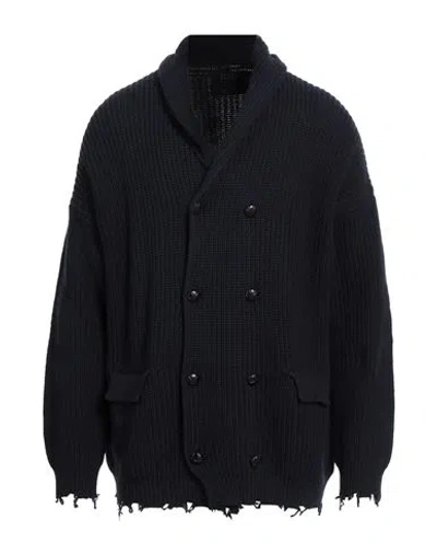 Peter Hadley Sport Man Cardigan Midnight Blue Size Xxl Wool, Viscose, Nylon, Cashmere