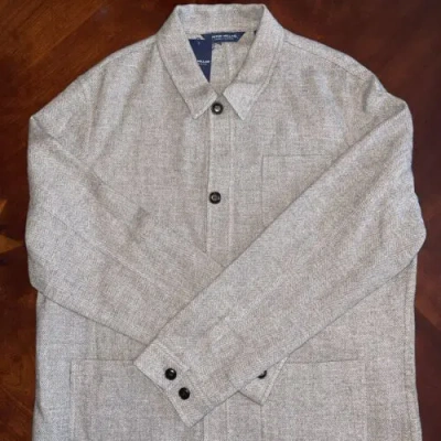 Pre-owned Peter Millar $1000 Xl  Crown Crafted Summer Strasse Shirt Jacket Chore Coat Gale In Gray