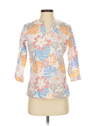 Pre-owned Peter Millar 3/4 Sleeve Blouse In White