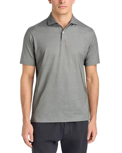Peter Millar Albatross Diamond Pique Polo In Gray