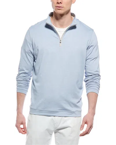 Peter Millar Albatross Piqué 1/4-zip Pullover In Blue