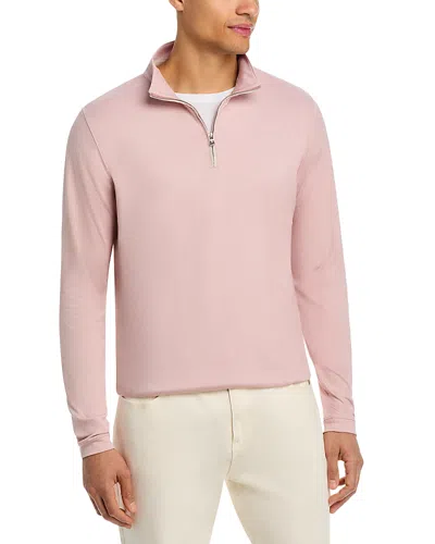Peter Millar Albatross Pique Quarter Zip Sweater In Pink