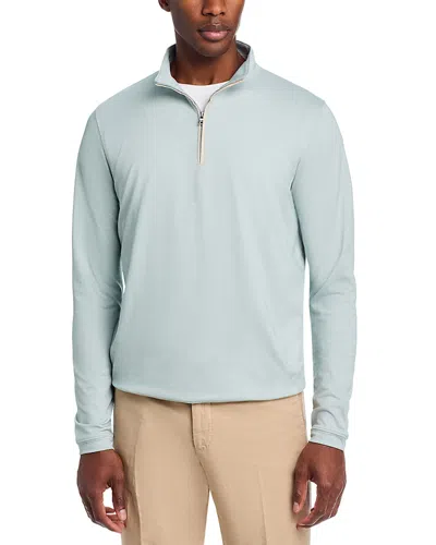 Peter Millar Albatross Pique Quarter Zip Sweater In Blue