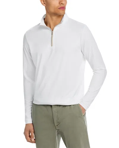 Peter Millar Albatross Pique Quarter Zip Sweater In White