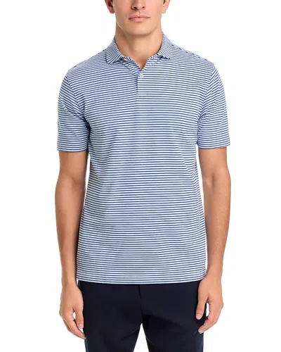 Peter Millar Albatross Stripe Cotton Blend Polo Shirt In Blue