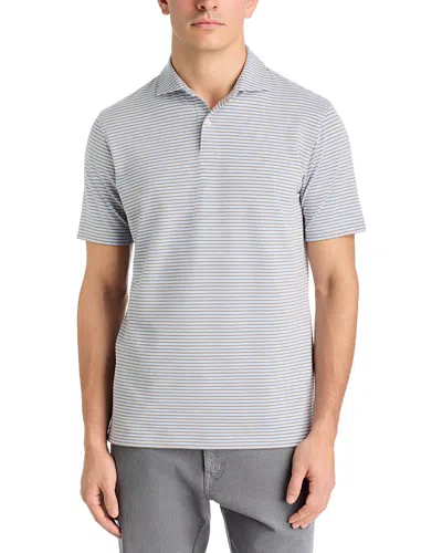 Peter Millar Albatross Stripe Pique Polo In Gray