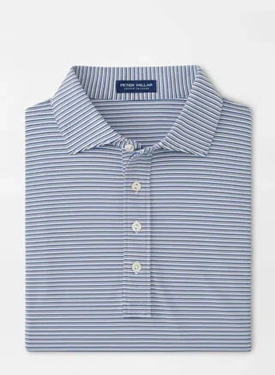 Peter Millar Alto Performance Jersey Polo In White/navy