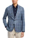 Peter Millar Ames Plaid Soft Jacket In Blue Pearl