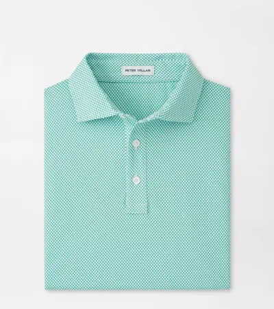 Peter Millar Arch Print Crown Comfort Cotton Polo In Green