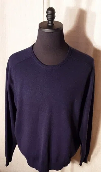 Pre-owned Peter Millar Artisan Crafted Cashmere Flex Crew In Navy Size S. $548. In Blue