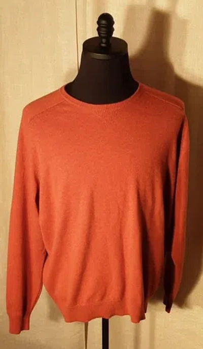 Pre-owned Peter Millar Artisan Crafted Cashmere Flex Crew In Spice Size Xl. $548. In Orange