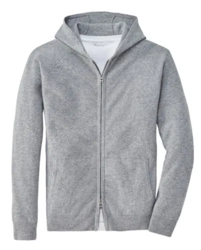 Pre-owned Peter Millar Artisan Crafted Cashmere Flex Hoodie Sweater In Gray M. $748.