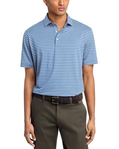 Peter Millar Ashford Stripe Performance Polo In Blue