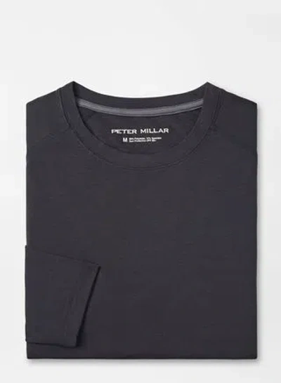 Peter Millar Aurora Performance Long-sleeve T-shirt In Black