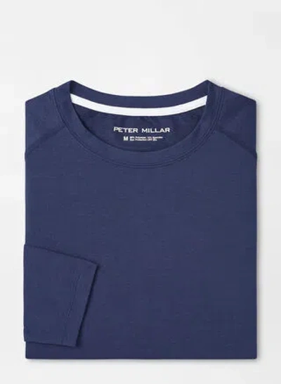 Peter Millar Aurora Performance Long-sleeve T-shirt In Navy