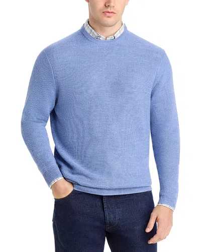 Peter Millar Autumn Crest Honeycomb Wool Blend Sweater In Blue