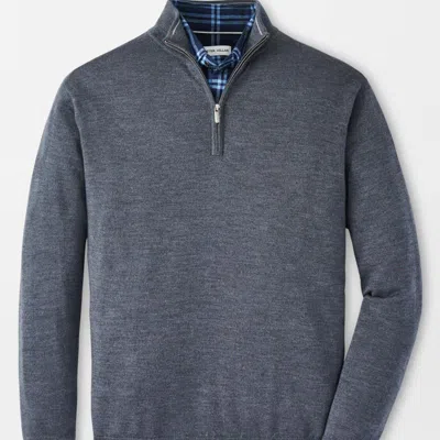 Peter Millar Autumn Crest Quarter Zip Sweater In Charcoal In Grey