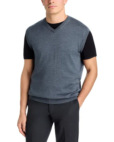 Peter Millar Autumn Crest V Neck Sweater Vest In Blue