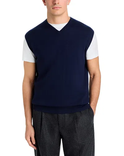 Peter Millar Autumn Crest V Neck Sweater Vest In Blue