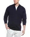 Peter Millar Autumn Crest Wool-blend 1/4-zip Sweater In Blue