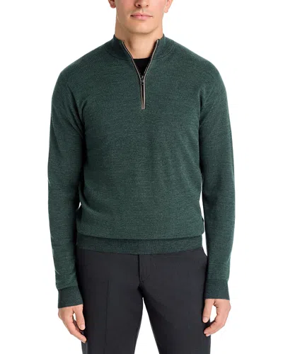 Peter Millar Blair Birdseye Quarter Zip Sweater In Green