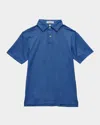 Peter Millar Boy's Axle Geo Youth Performance Jersey Polo In Blue
