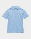 Peter Millar Boy's Costanzo Geo Youth Performance Jersey Polo In Blue