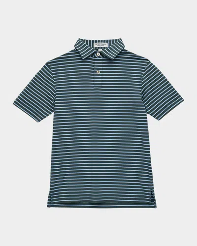 Peter Millar Kids' Boy's Dunnes Youth Performance Jersey Polo In Green