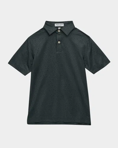 Peter Millar Kids' Boy's No Slow Play Youth Performance Jersey Polo In Green