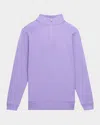 Peter Millar Boy's Perth Melange Performance Quarter Zip In Ultra Violet