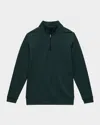 Peter Millar Boy's Perth Youth Melange Performance Quarter-zip In Green