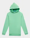 Peter Millar Boy's Pine Performance Hoodie In Pear Tart